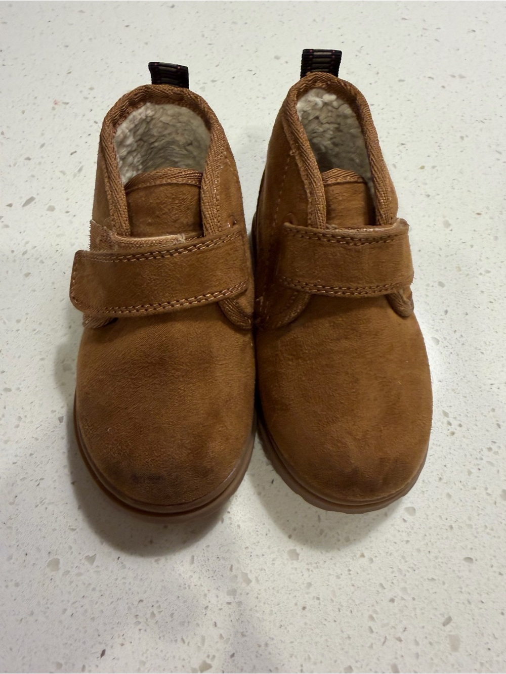 Cat & Jack Kids Tan Suede Hook-and-Loop Boots